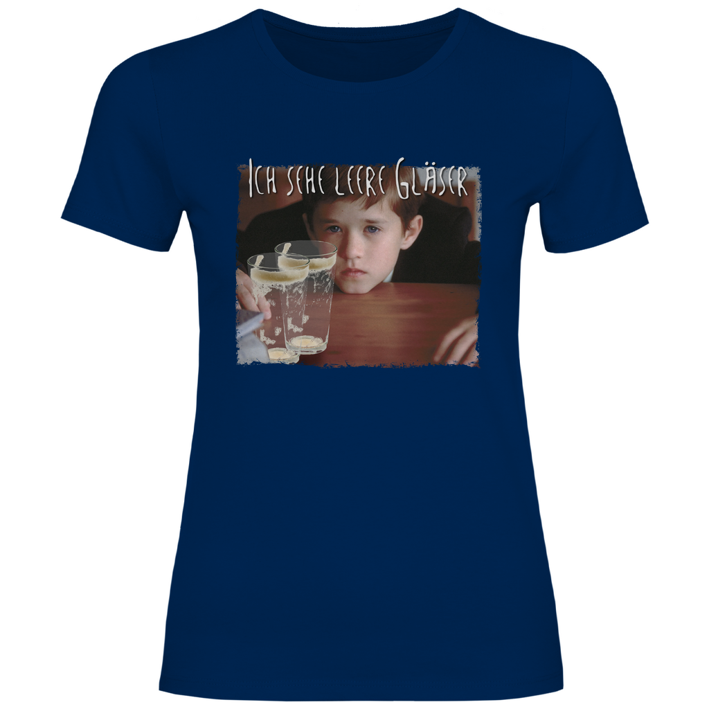 Ich sehe leere Gläser - Damenshirt Navy