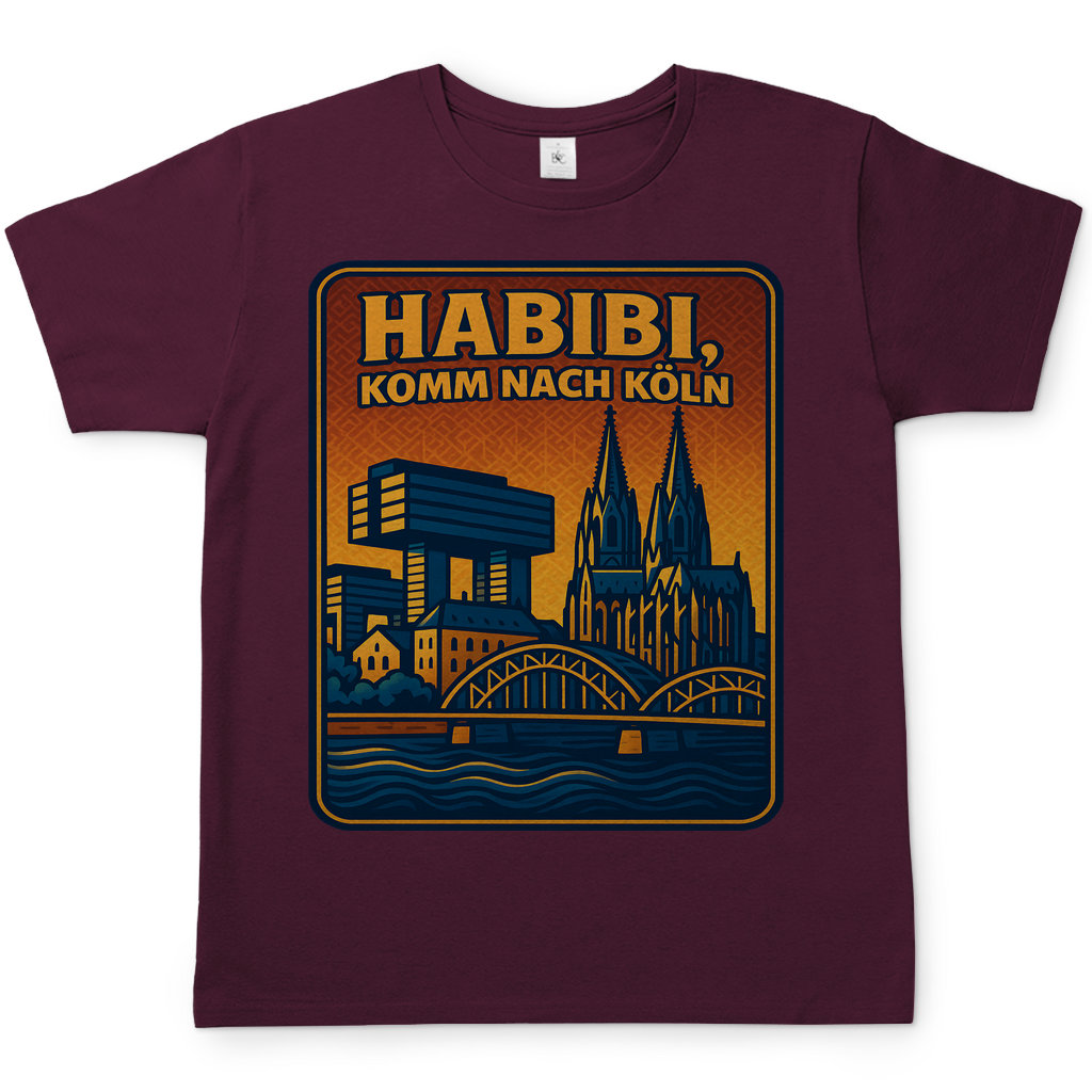 Habibi komm nach Köln - Herren T-Shirt Burgundy