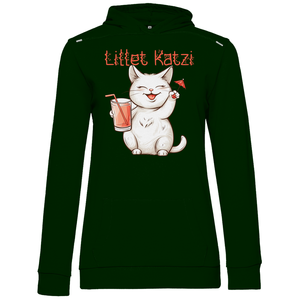 Lillet Katzi Katze - Damen Hoodie Forest Green