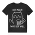 Ich mach was ich will Shirt Männer – Freches Katermotiv mit Bier & Mittelfinger Black