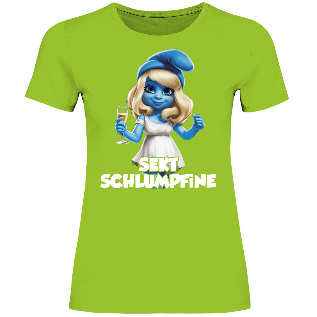 Sekt Schlumpfine Grafik - Damenshirt