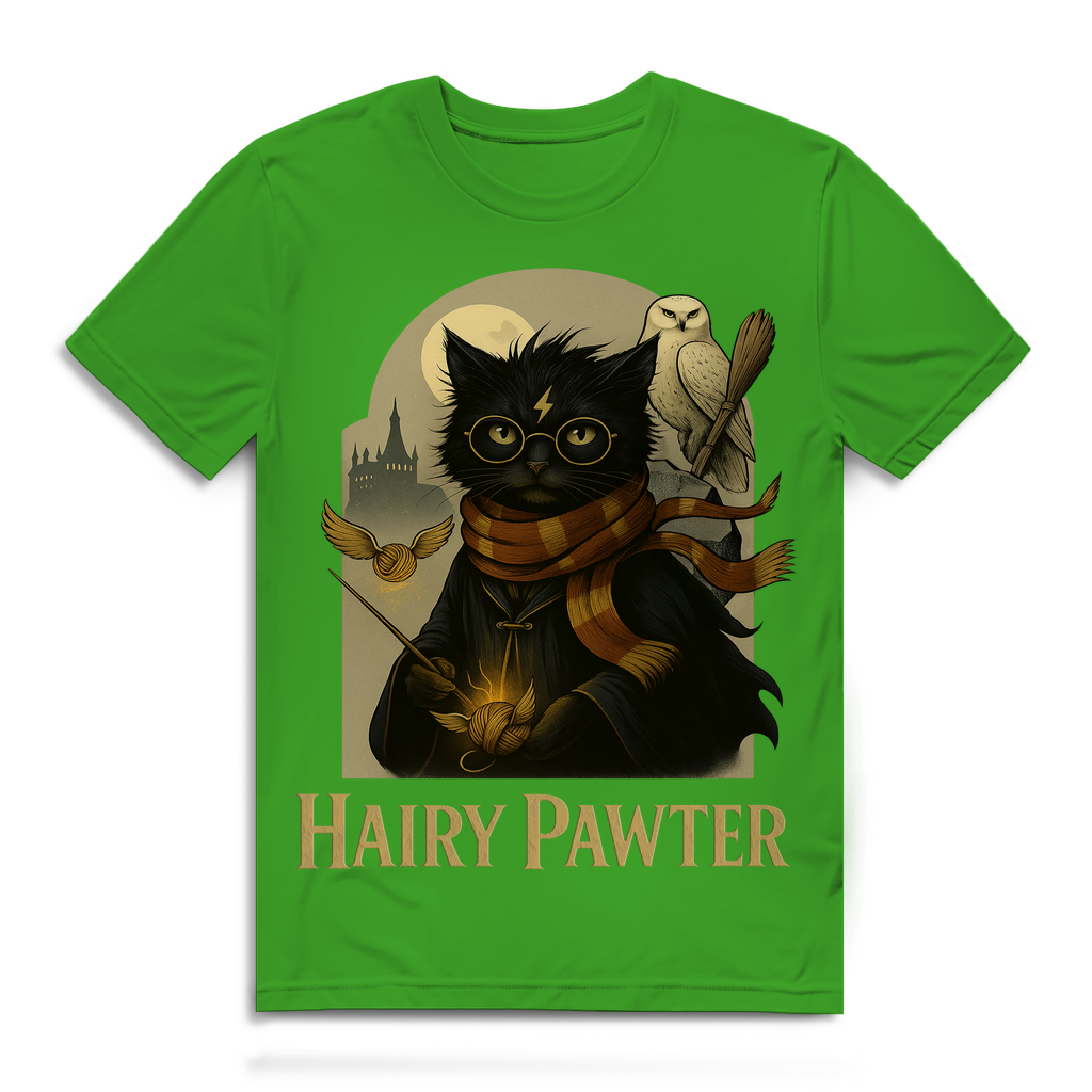 Hairy Pawter Harry Potter Katze - Herren Premium Bio T-Shirt Real Green
