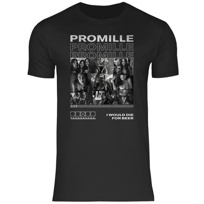 Promille Bier i would die for beer - Herren Shirt Black