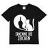 Herren V-Neck T-Shirt Erkenne Die Zeichen Katze Katzenliebhaber Black