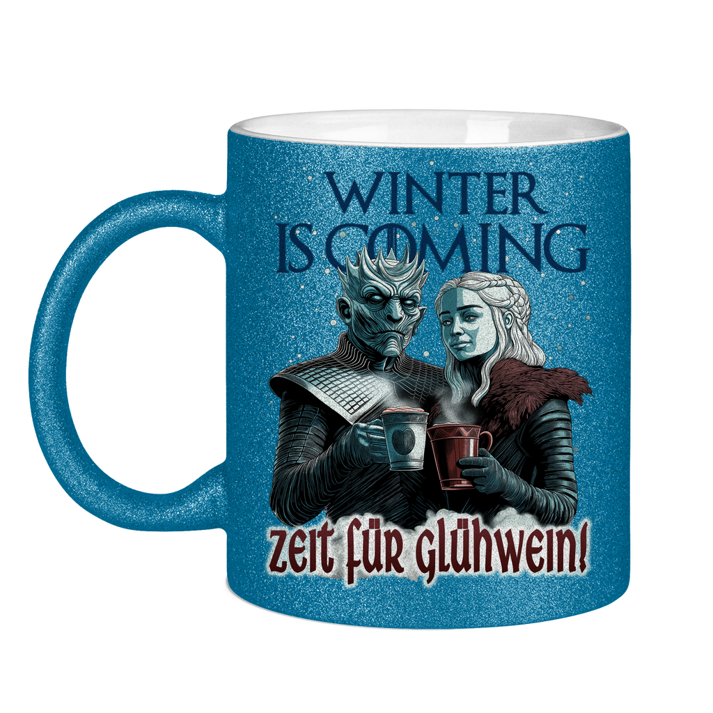 Winter is coming - Zeit für Glühwein - Glitzertasse