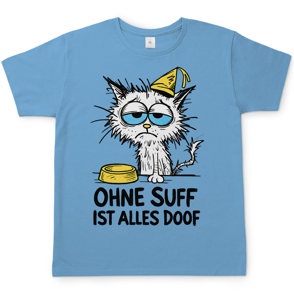 Suffkatze ohne Suff ist alles Doof - Herren T-Shirt Sky Blue