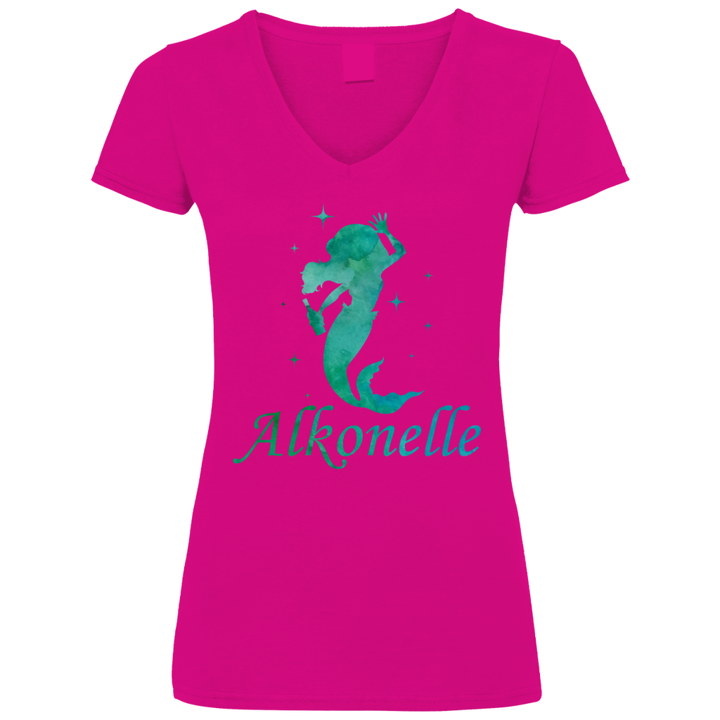 Alkonelle - Prinzessin Aquarell - V-Neck Damenshirt