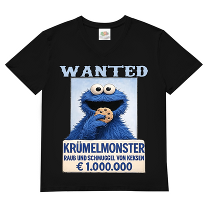 Wanted Krümelmonster Raub und Schmuggel von Keksen - Herren V-Neck T-Shirt Black