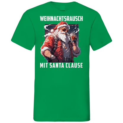 Weihnachtsrausch mit Santa Clause - Herren V-Neck Shirt Kelly Green