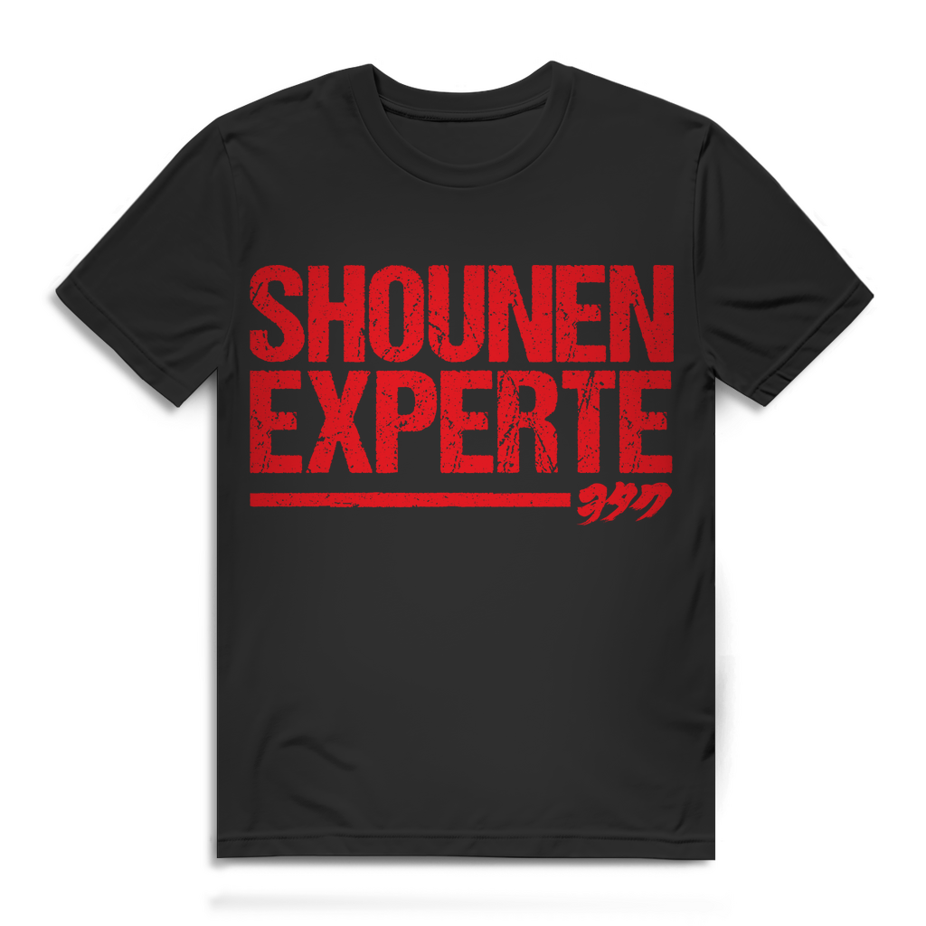 Herren T-Shirt Shounen Experte Anime Shirt Manga Fan Bio Baumwolle Black