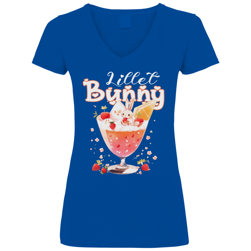 Lillet Bunny Hase - V-Neck Damenshirt Royal Blue XL
