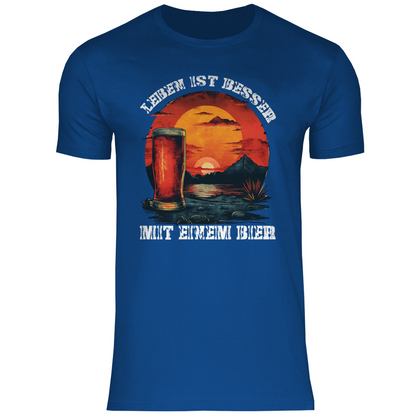 Leben ist besser mit einem Bier - Herren Shirt Royal Blue