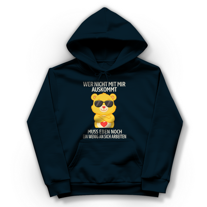 Damen Hoodie Muss an sich Arbeiten Glücksbärchi New French Navy