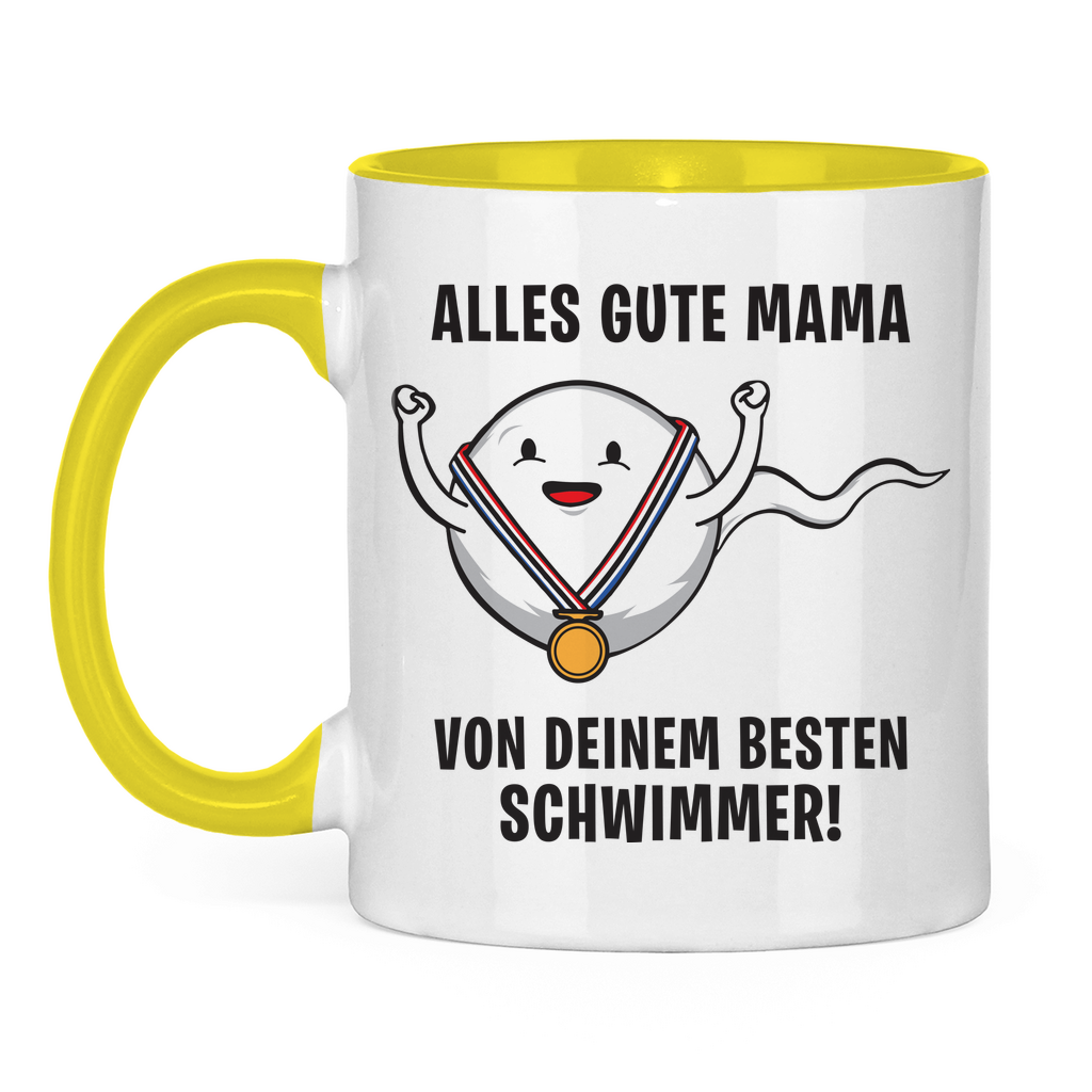Alles gute Mama von deinem besten Schwimmer! - Tasse zweifarbig Yellow