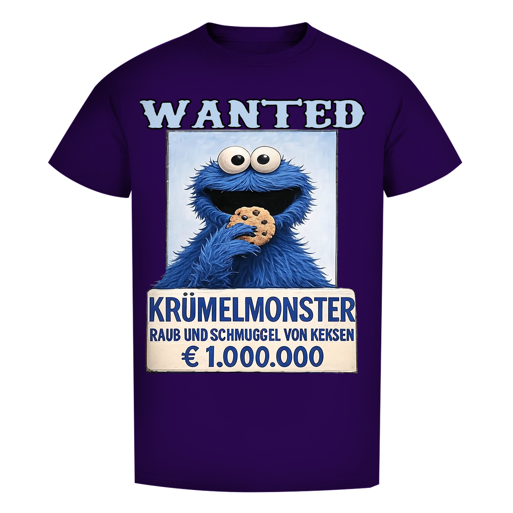 Wanted Krümelmonster Raub und Schmuggel von Keksen - Herren Premium Bio T-Shirt Urban Purple
