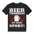 Bier trinken ist mein Sport – Lustiges Herren T-Shirt für Bierliebhaber Black