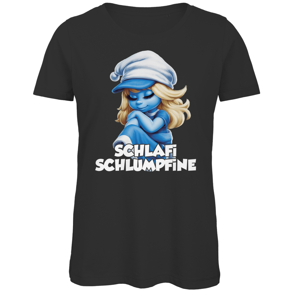 Schlafi Schlumpfine Grafik - Damen Premium Bio T-Shirt