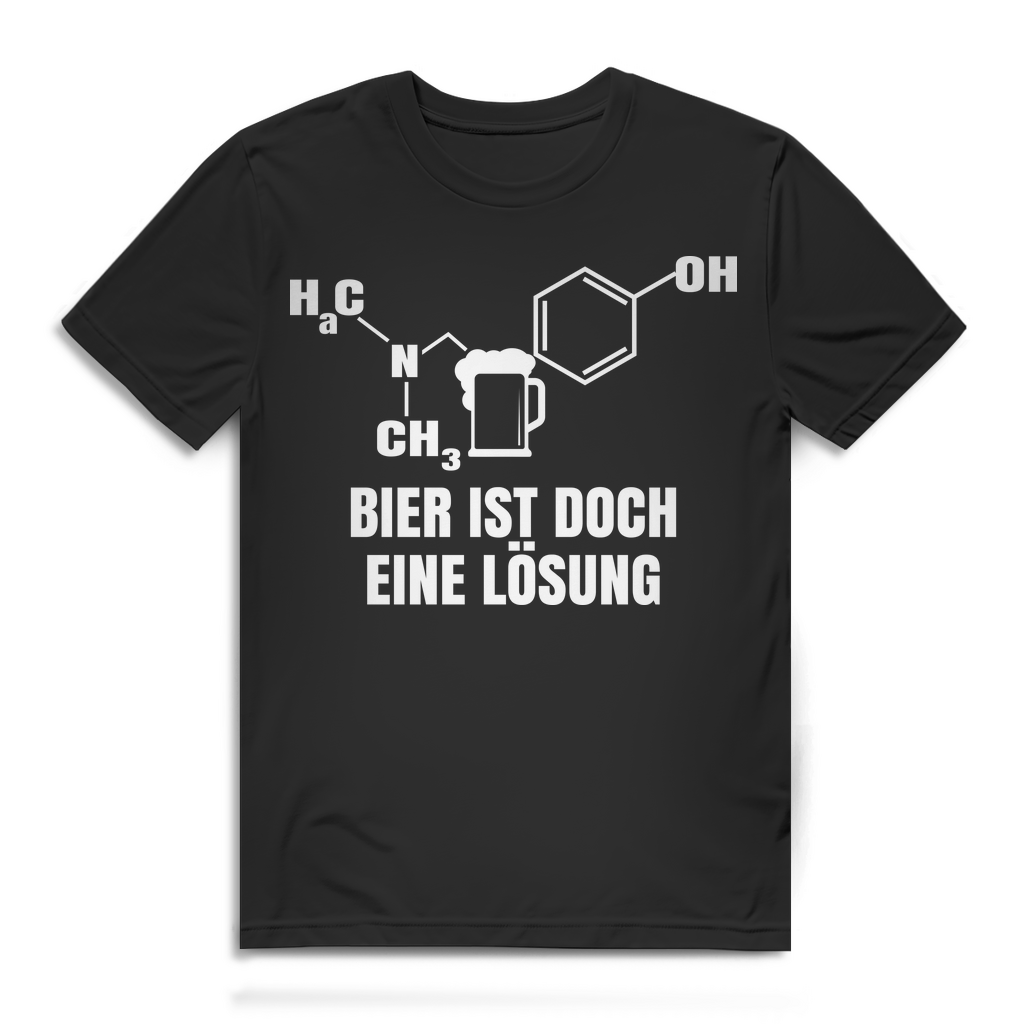 Lustiges Herren Shirt Bier ist doch eine Lösung Chemie Party Geschenk Premium Black