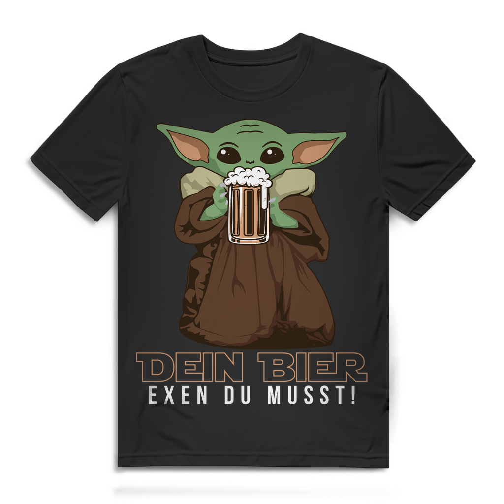 Dein Bier exen du musst Shirt – Lustiges Männer T-Shirt mit Spruch Black
