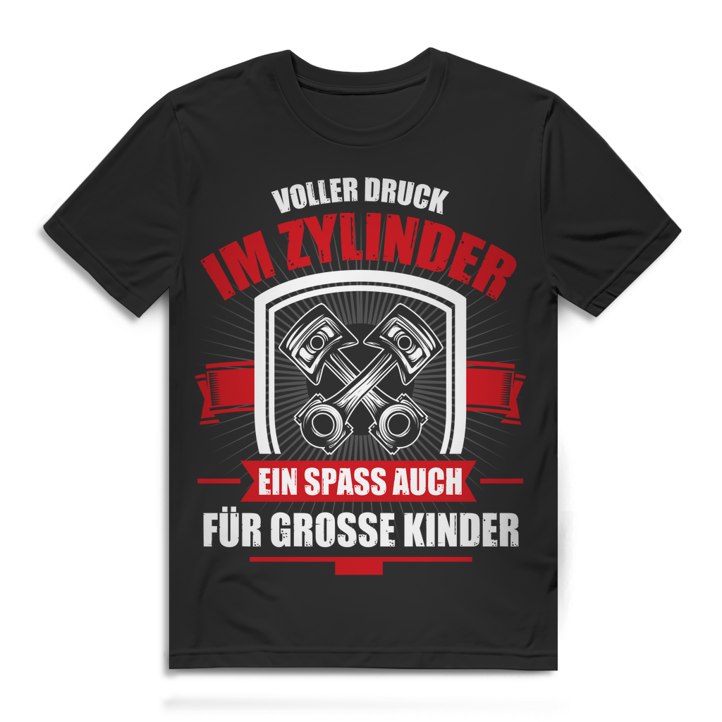 Voller Druck im Zylinder – Spaß für große Kinder! Herren Auto Shirt Bio Black