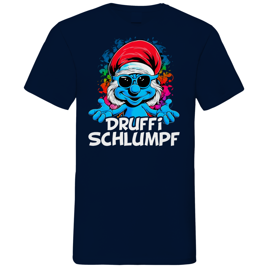 Druffi Schlumpf Grafik - Herren V-Neck Shirt