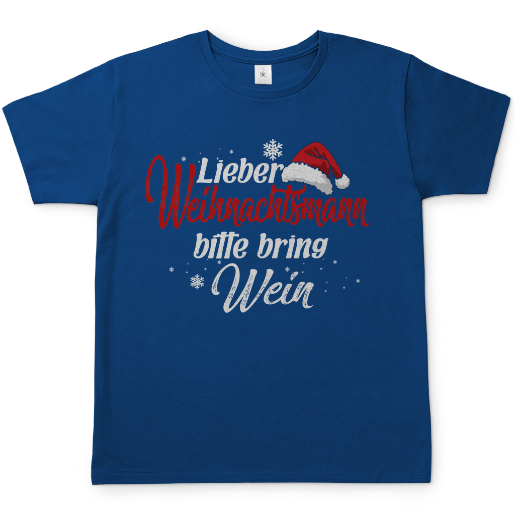 Lieber Weihnachtsmann Partnerlook - bitte bring Wein - Herren Shirt Royal Blue