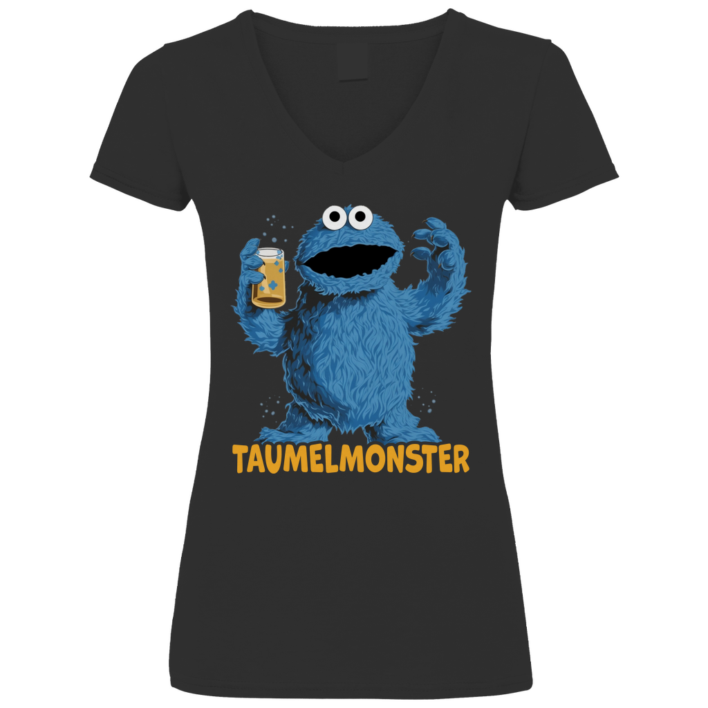 Sesamstraße - Taumel Krümelmonster - V-Neck Damenshirt