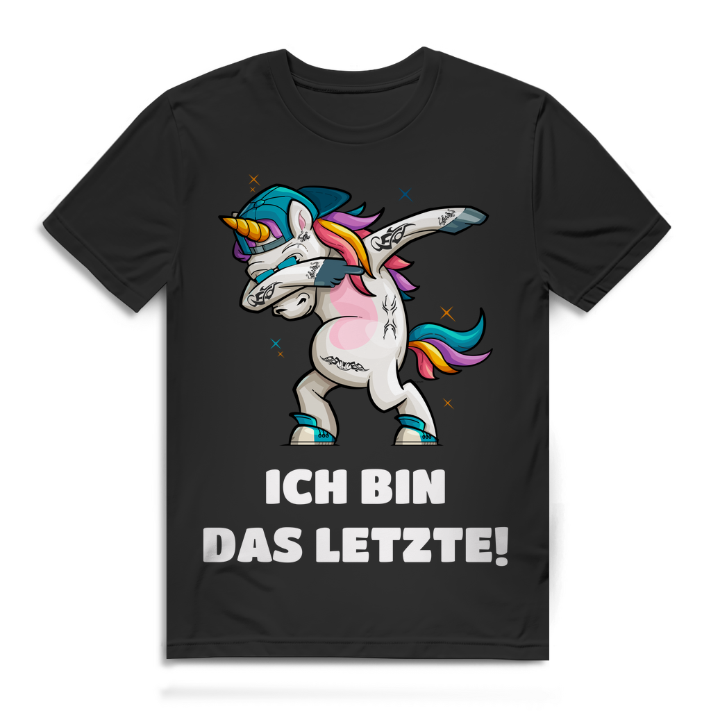 Ich bin das Letzte Einhorn Herren T-Shirt Tattoo Spruch Shirt cooles Geschenk Black