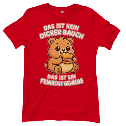 Damen T-Shirt Das Ist Kein Dicker Bauch Das Ist Ein Feinkost Gewölbe Teddybär
