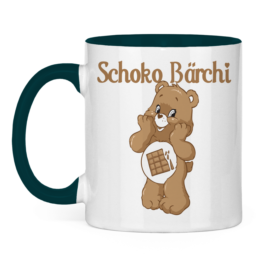 Schoko Bärchi - Glücksbärchi - Tasse zweifarbig Petrol