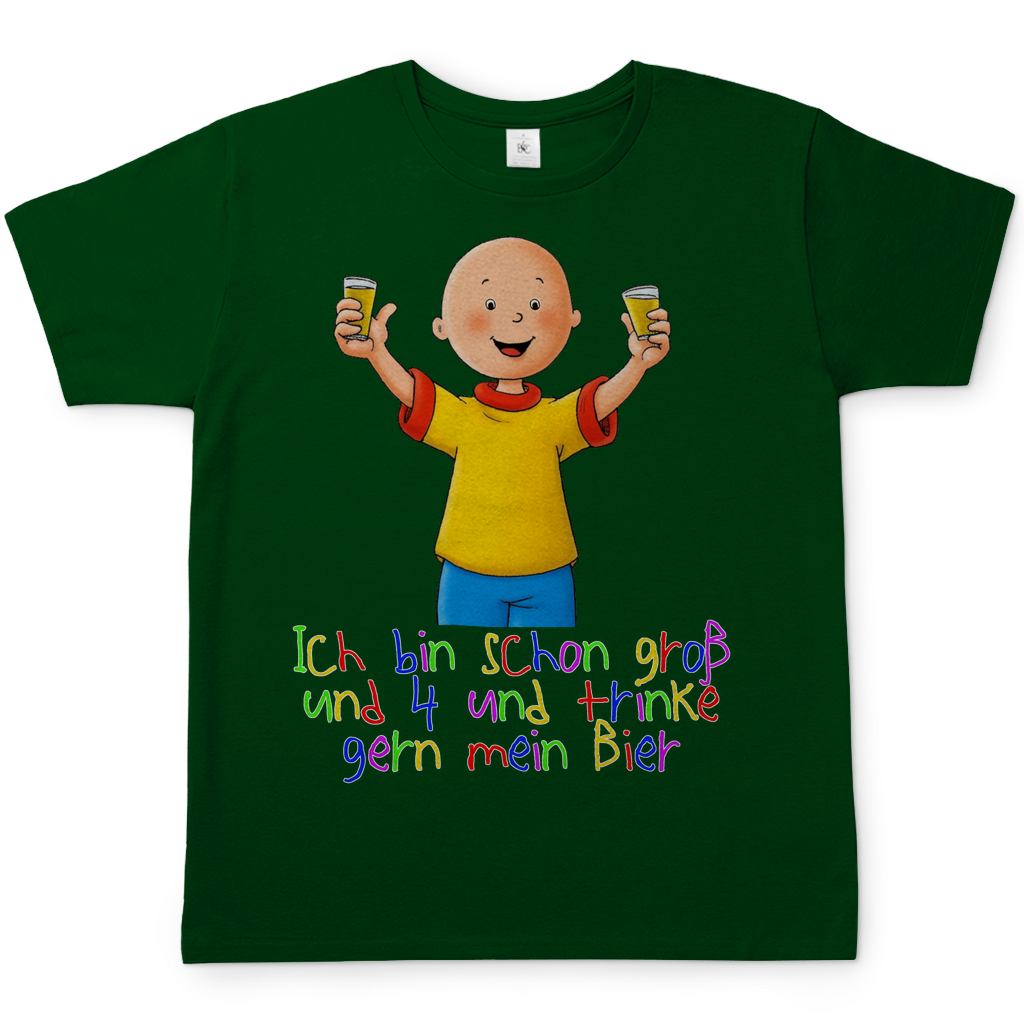 Caillou ich trinke gern mein Bier - Herren Shirt Bottle Green