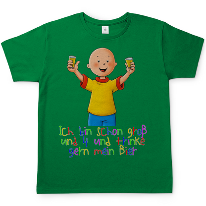 Caillou ich trinke gern mein Bier - Herren Shirt Kelly Green