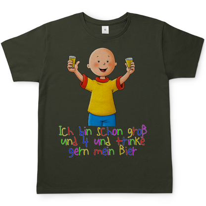 Caillou ich trinke gern mein Bier - Herren Shirt Urban Khaki