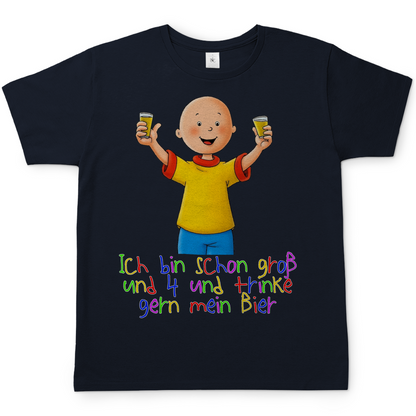 Caillou ich trinke gern mein Bier - Herren Shirt Navy