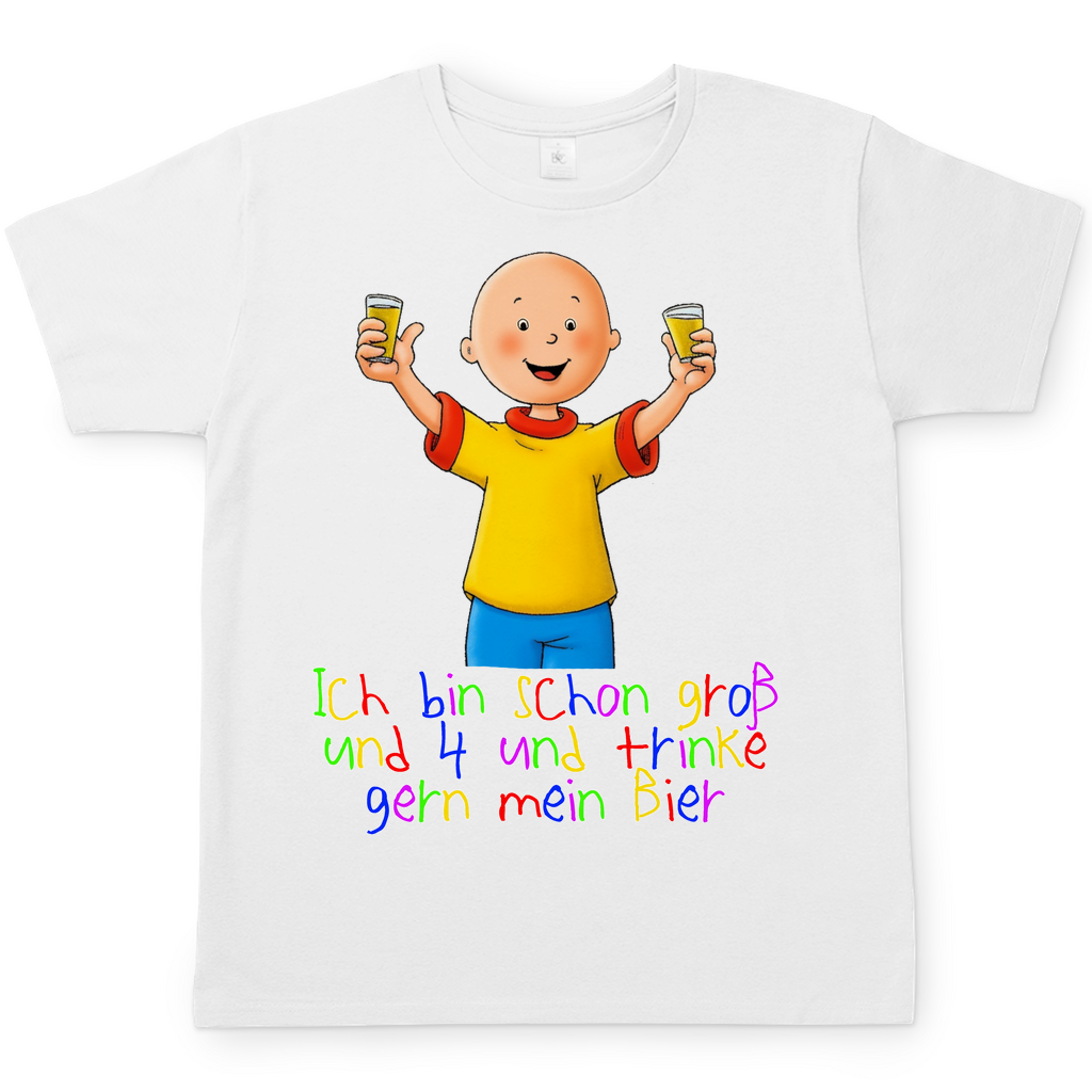 Caillou ich trinke gern mein Bier - Herren Shirt White