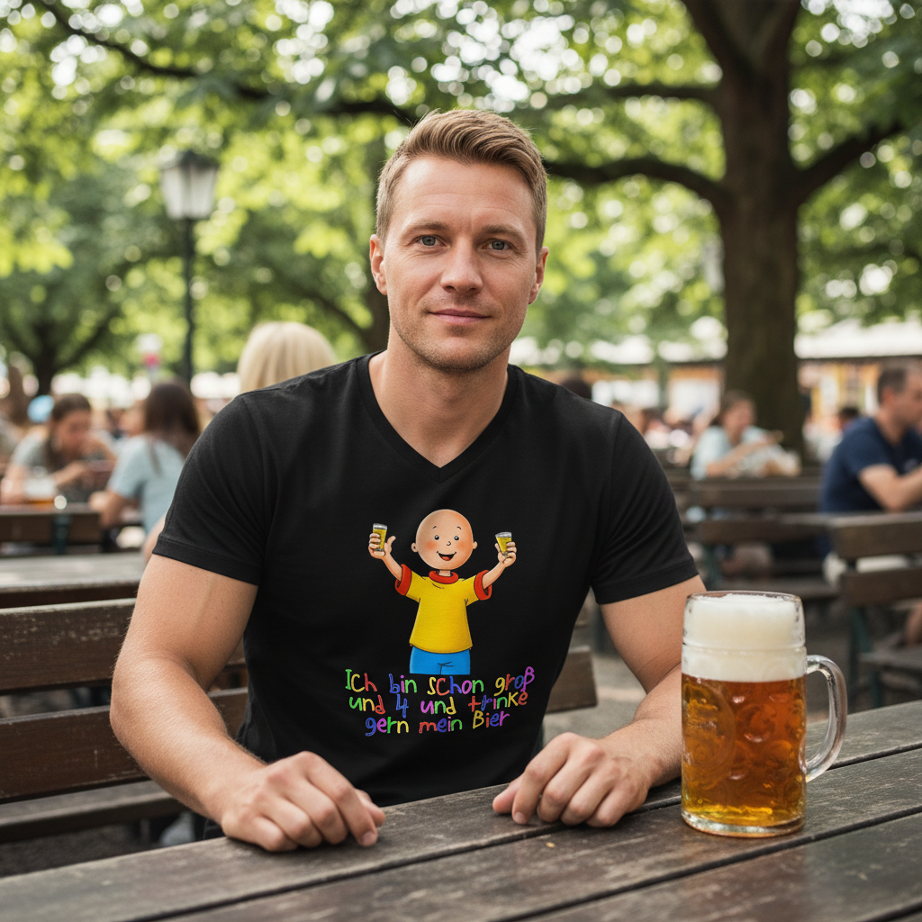 Caillou ich trinke gern mein Bier - Herren V-Neck Shirt
