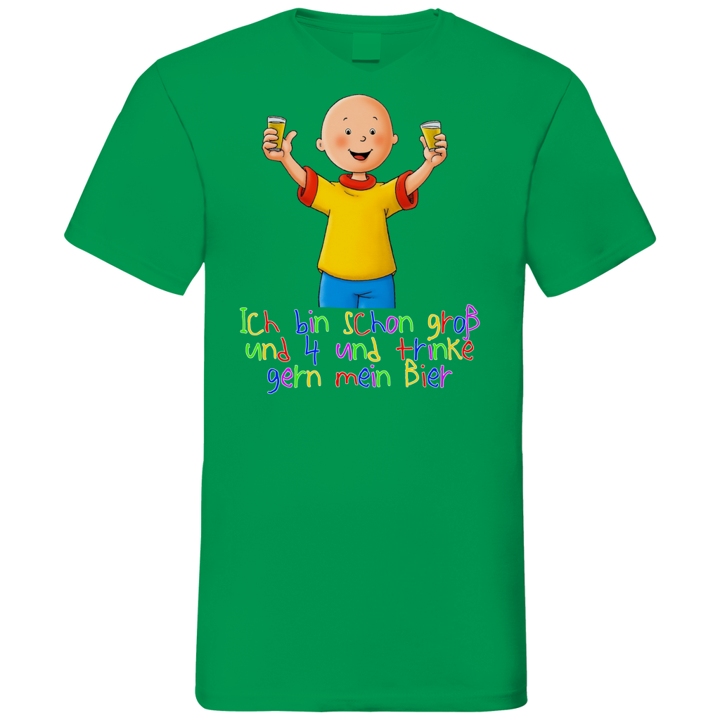 Caillou ich trinke gern mein Bier - Herren V-Neck Shirt Kelly Green