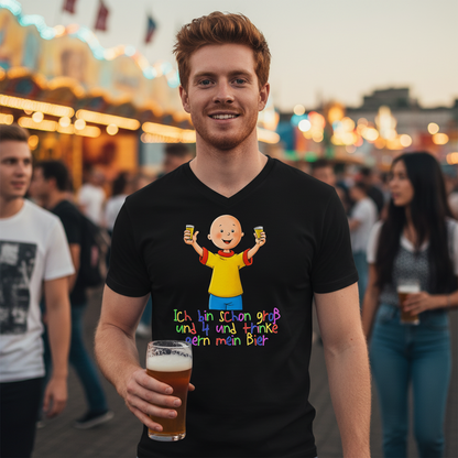 Caillou ich trinke gern mein Bier - Herren V-Neck Shirt
