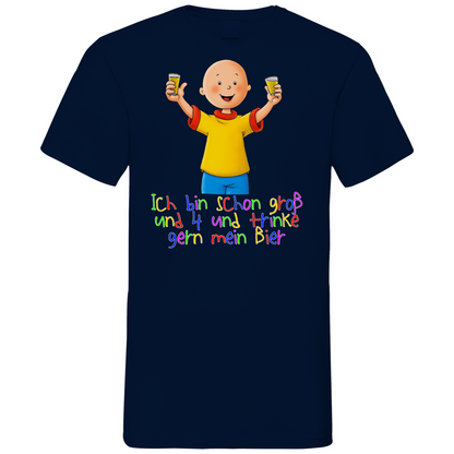 Caillou ich trinke gern mein Bier - Herren V-Neck Shirt Navy