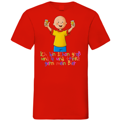 Caillou ich trinke gern mein Bier - Herren V-Neck Shirt Red