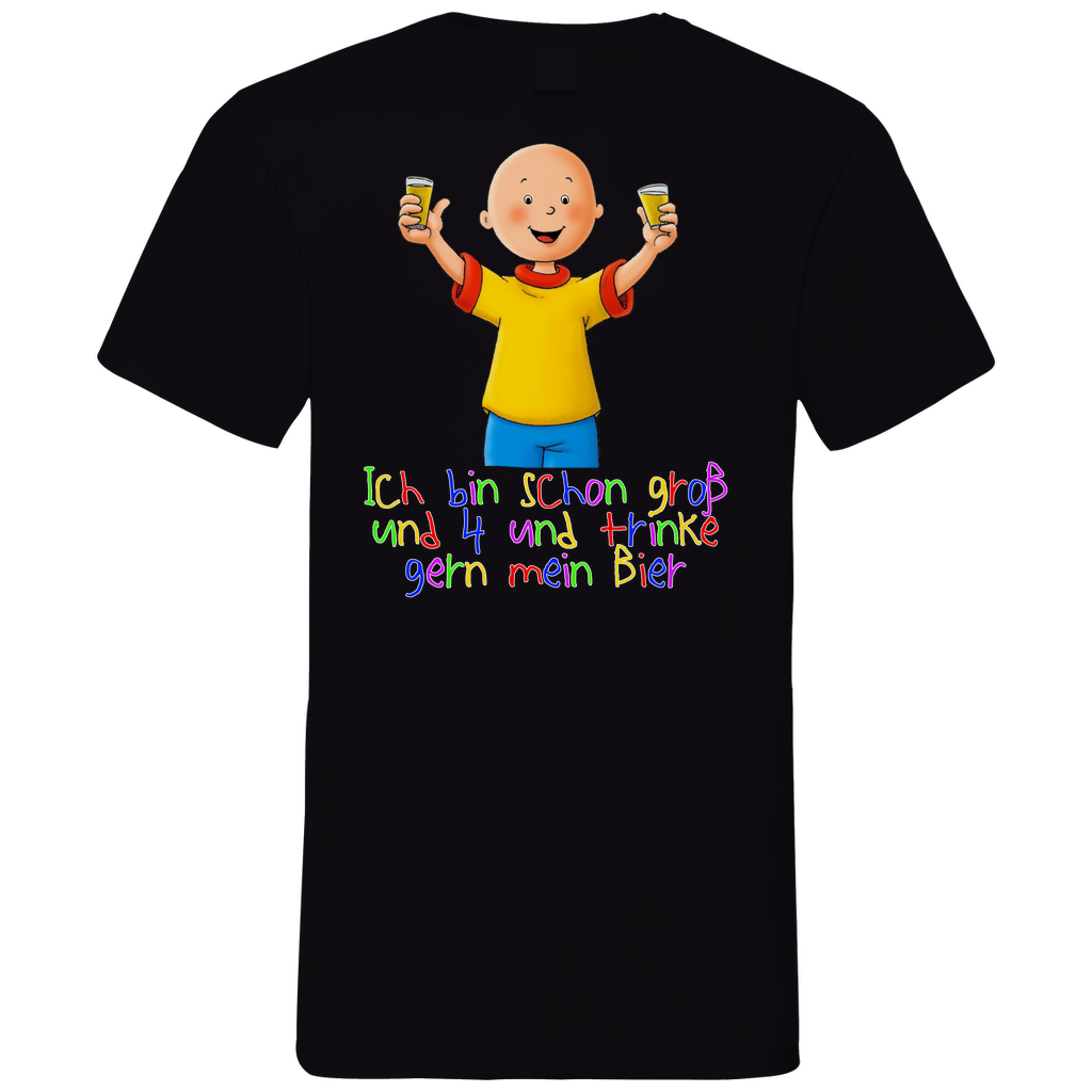 Caillou ich trinke gern mein Bier - Herren V-Neck Shirt Black
