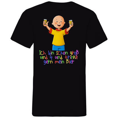 Caillou ich trinke gern mein Bier - Herren V-Neck Shirt Black