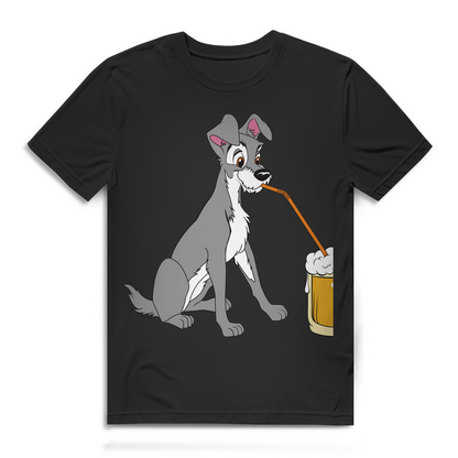 Bier Cartoon Shirt Herren – Witziges Funshirt mit Strolch aus Susi und Strolch