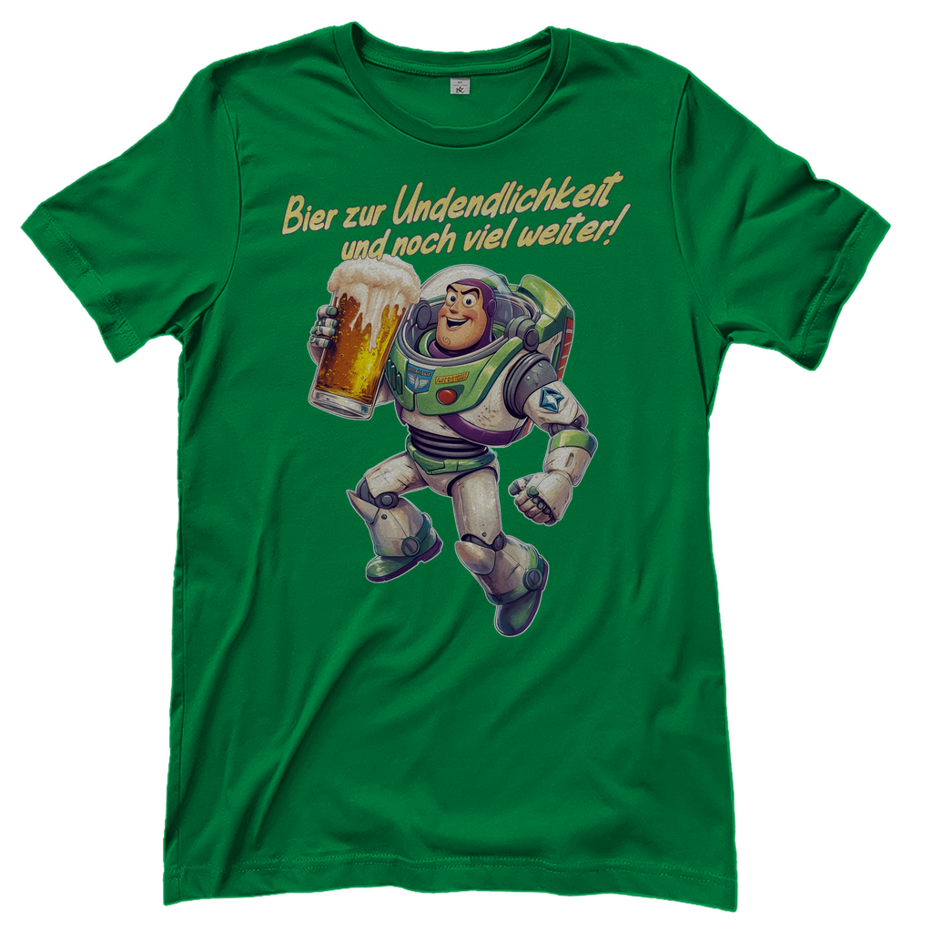 Bier zur Unendlichkeit und noch viel weiter - Buzz Lightyear Toy Story - Damenshirt Kelly Green