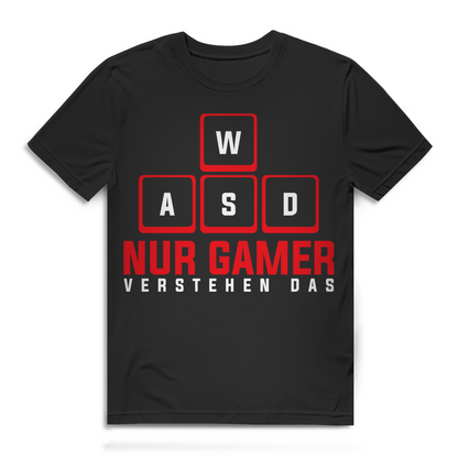 Nur Gamer verstehen das – Herren T-Shirt mit klassischem WASD PC Steuerung Print