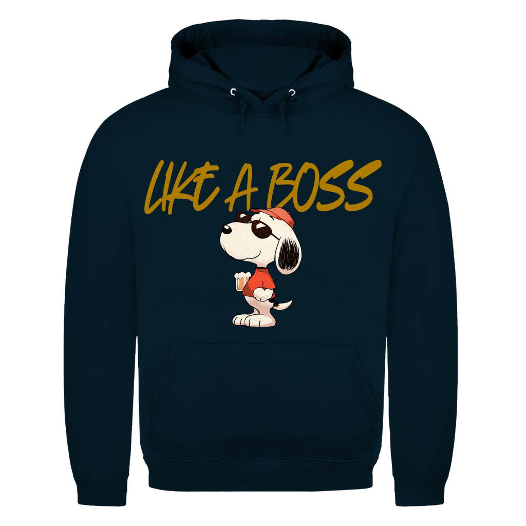 Peanuts Snoopy mit Bier Like a Boss - Herren Hoodie New French Navy