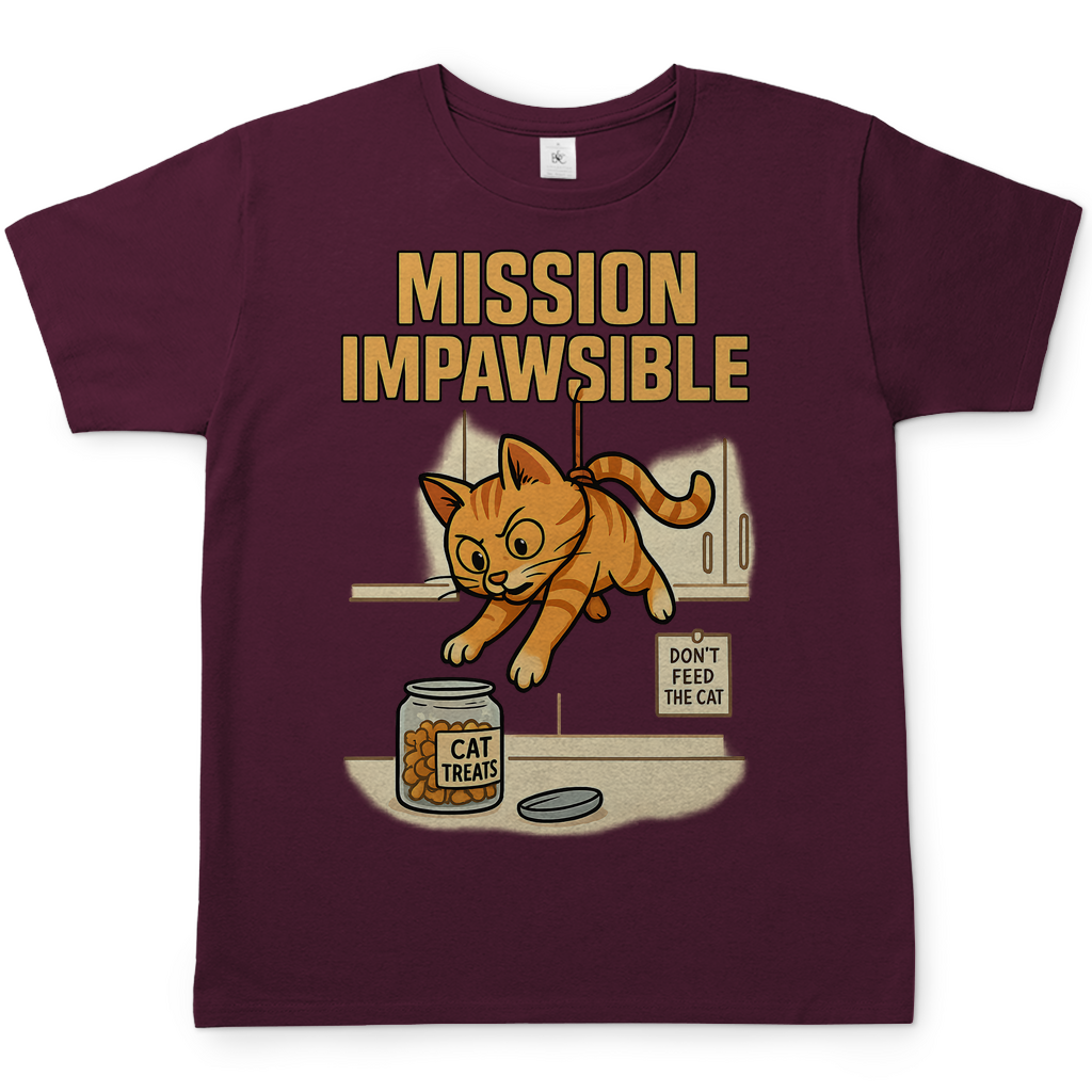 Mission Impawsible Katze - Herren T-Shirt Burgundy
