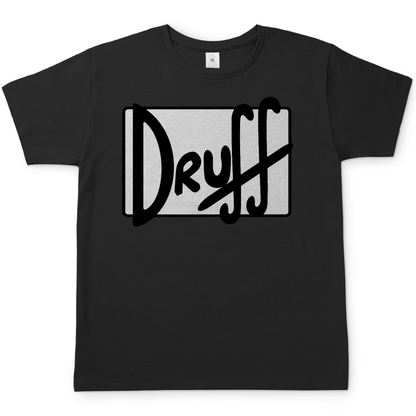 Herren T-Shirt druﬀ – Bold Retro Logo Design im Cartoon-Style Black