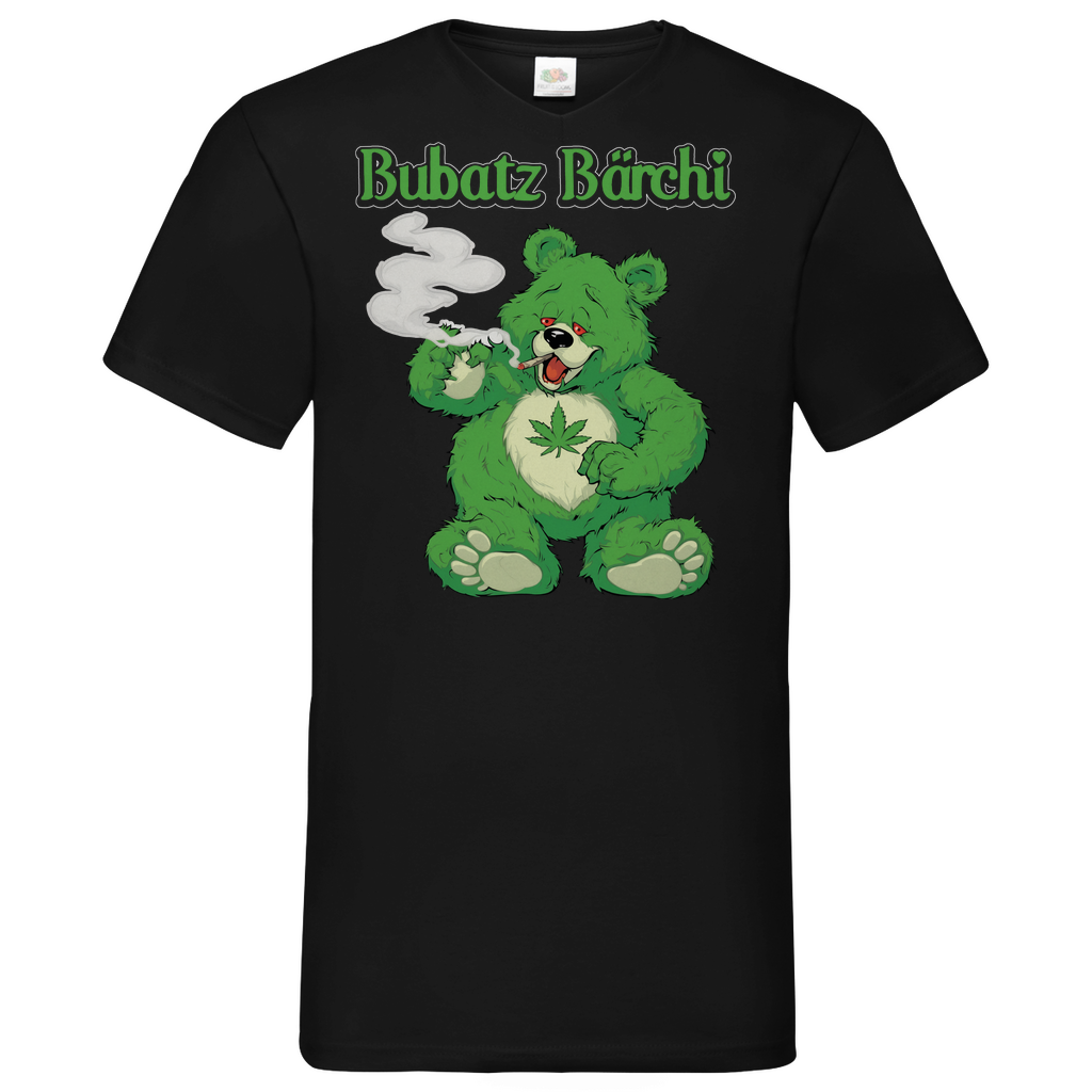 Bubatz Bärchi - Glücksbärchi - Herren V-Neck Shirt Black
