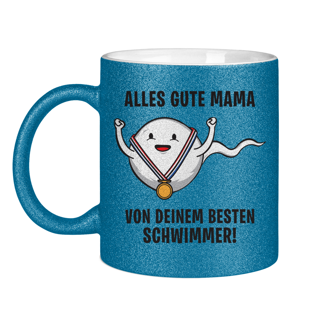 Alles gute Mama von deinem besten Schwimmer! - Glitzertasse